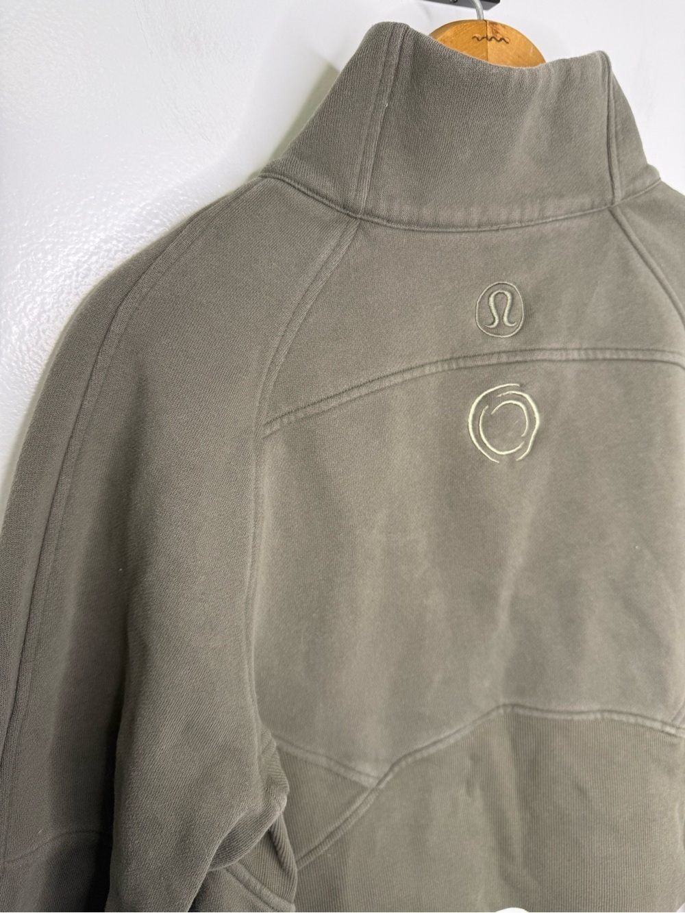 LULULEMON Army Green Scuba Oversized Funnel Neck Half Zip Jacket - Picture 7 of 8